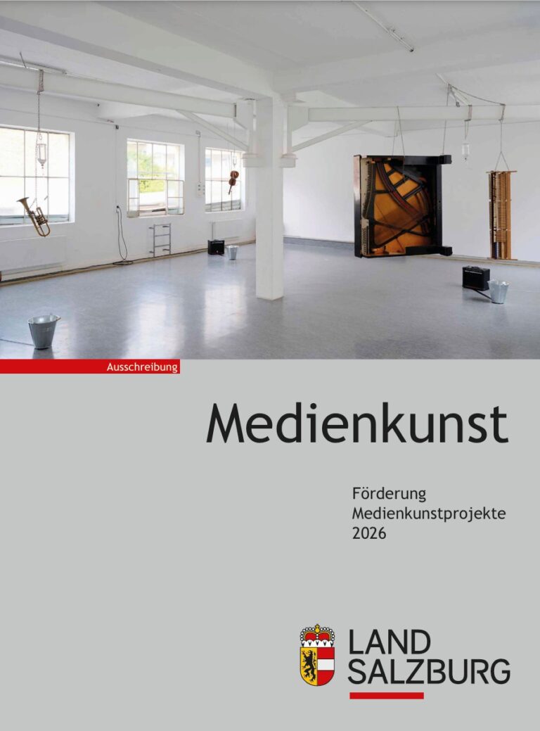Deckblatt der Ausschreibung zur F&ouml;rderung von Medienkunst
