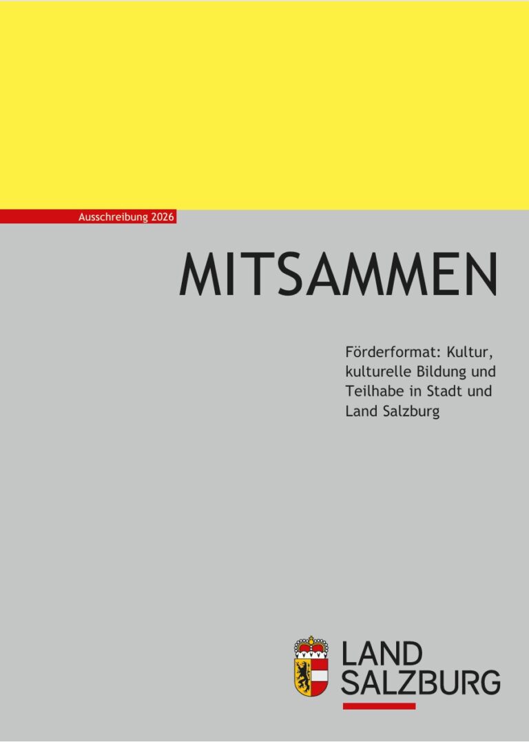 Deckblatt der Ausschreibung "Mitsammen" des Land Salzburg