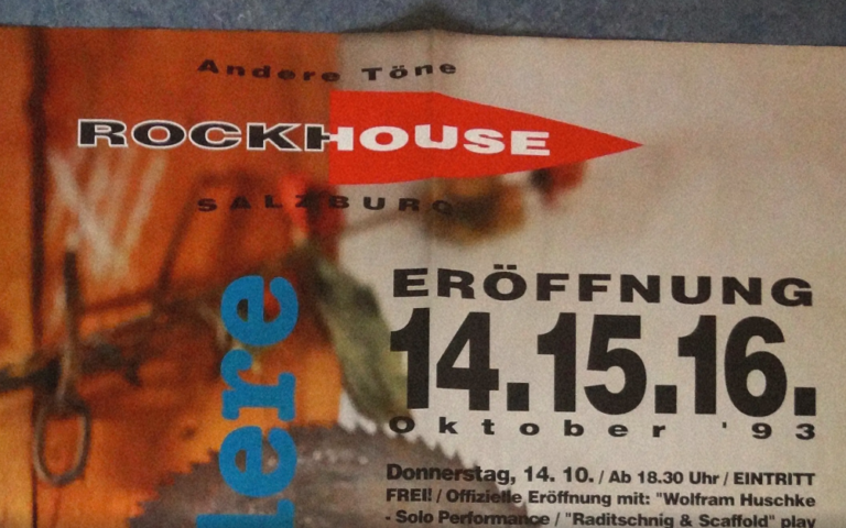 Plakat der Rockhouse Er&ouml;ffnung vom 14.-16. Oktober 1993